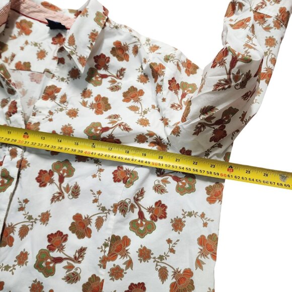 Basic Editions Women's Floral Shirt Size 2XL 3/4 Sleeve Button Up - Picture 6 of 11